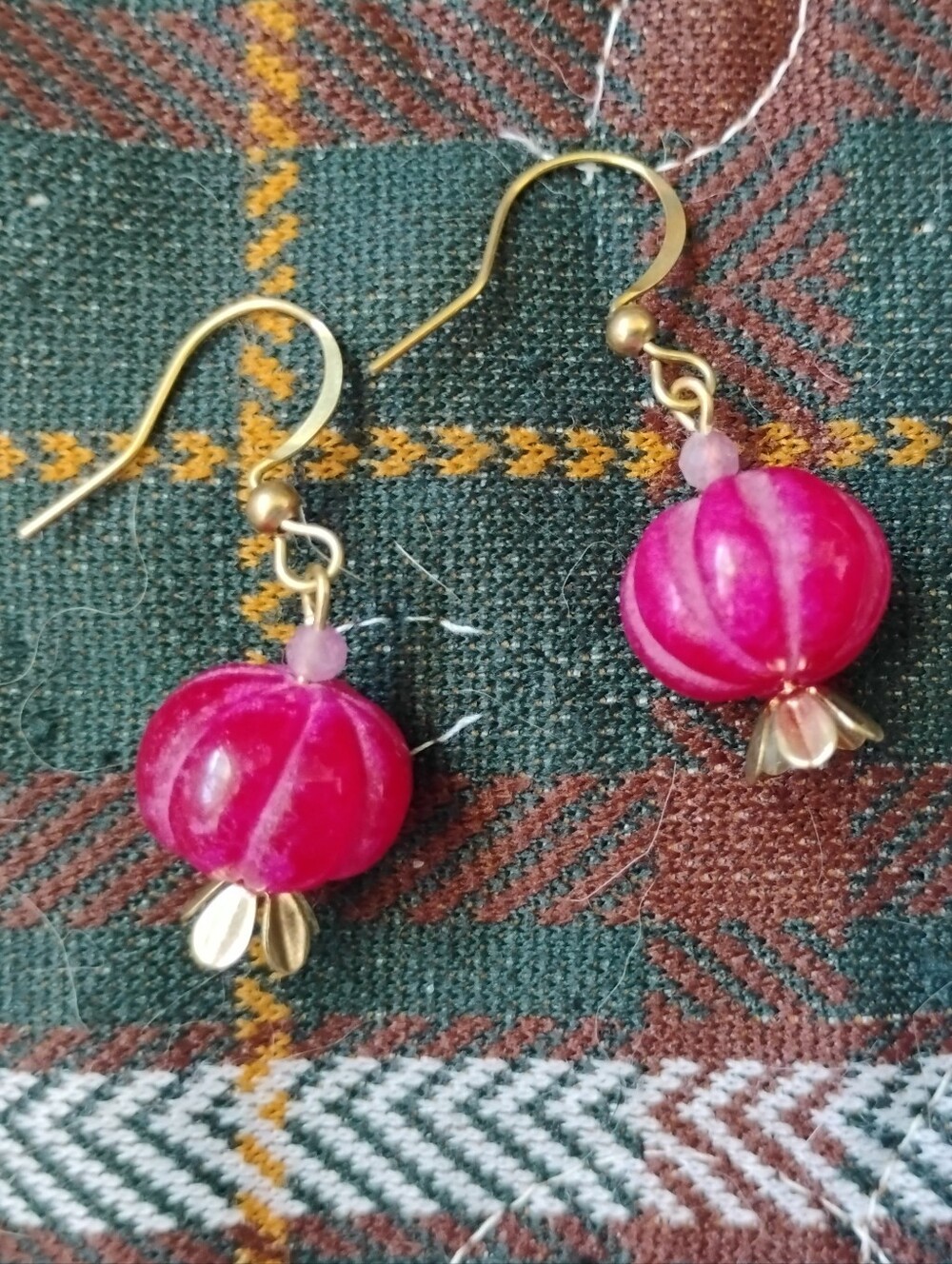 Ruby and Pink Tourmaline 'Berry' Handmade Earrings